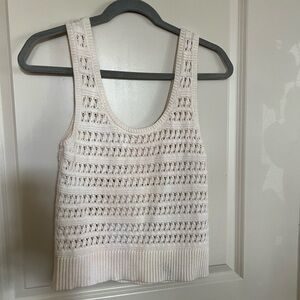 White Crocheted Knit Sleeveless Top Old Navy